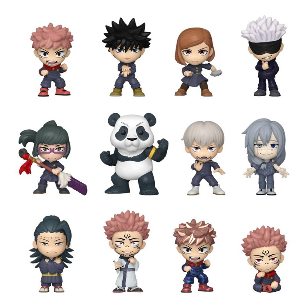 مجسمات "ميستري ميني" (Mystery Mini) الصغيرة - سلسلة الرسوم المتحركة: جوجوتسو كايسن (Jujutsu Kaisen) - صندوق عرض يحتوي على 12 قطعة (يتم اختيار القطعة عشوائياً)