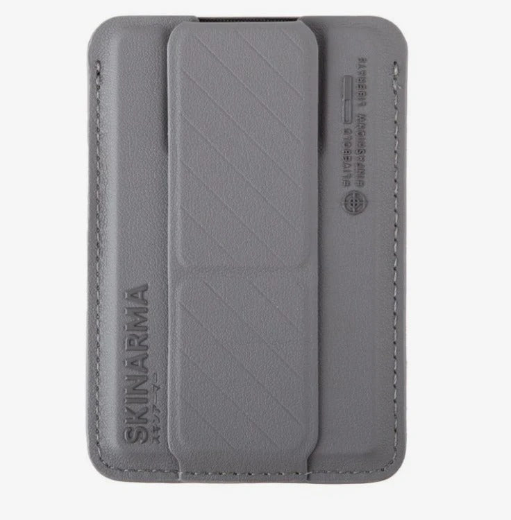 SKINARMA MAG-CHARGE CARD HOLDER WITH GRIP STAND ~ KADO-GREY