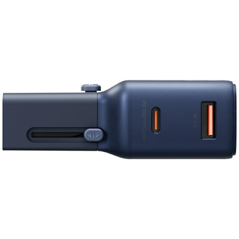 Energea TravelGo 1-Port USB-C & 1-Port USB-A 35W Travel Adapter - Blue