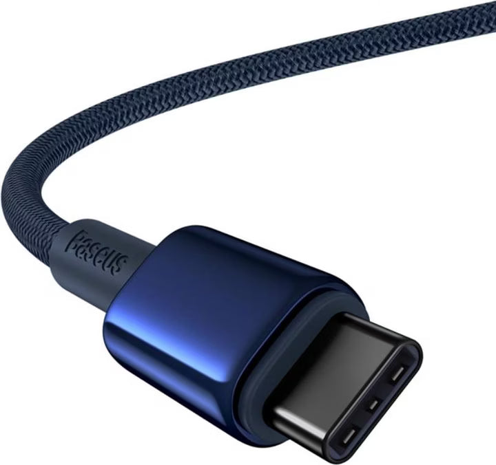 كابل Baseus Tungsten Gold للشحن السريع USB-C إلى USB-C بقدرة 100 واط وطول 1 متر - أزرق