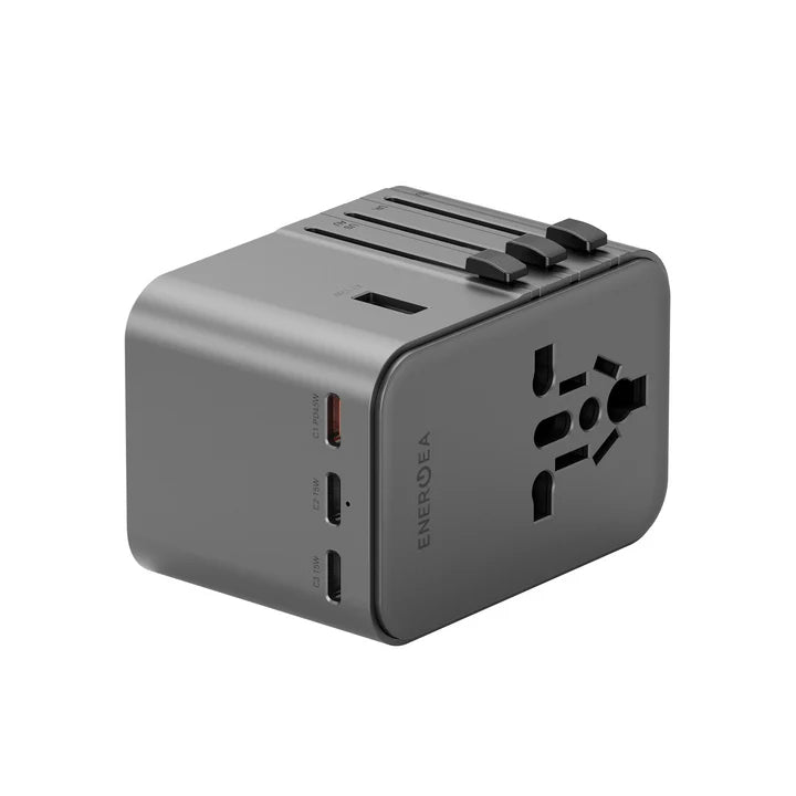محول طاقة Energea TRAVELWORLD GAN45، 3C2A 45W - لون رمادي داكن