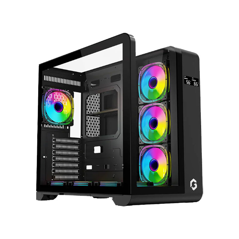 GAMEON INFINITY Series, ARGB ATX Mid Tower Gaming PC Case, Black, 4 ARGB Fans Included
