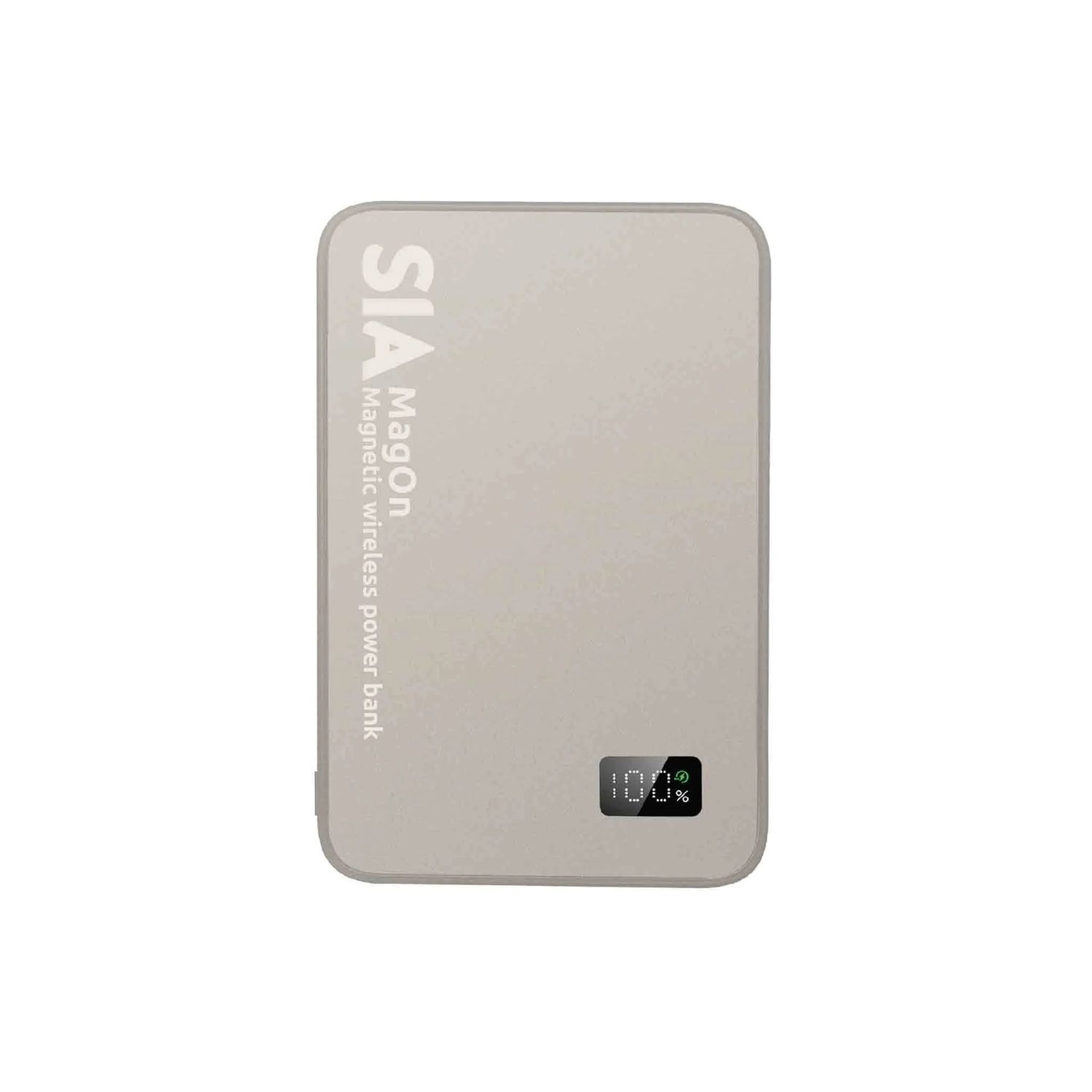 SIA MagOn Magnetic power bank metal Body PD 20W -Wireless Charging 15W5000Mah - Natural Titanium