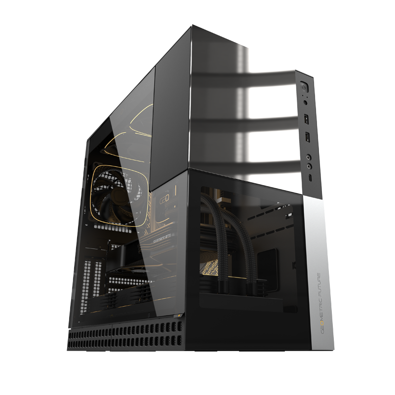 Geometric Future Model 4 Caliburn Compact 35L with enhanced flexibility ATX PC Case - Black