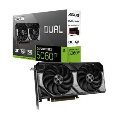 Asus Dual Geforce RTX 5060 TI 8GB GDDR7 PCle 5.0 Gaming Graphics Card - Black