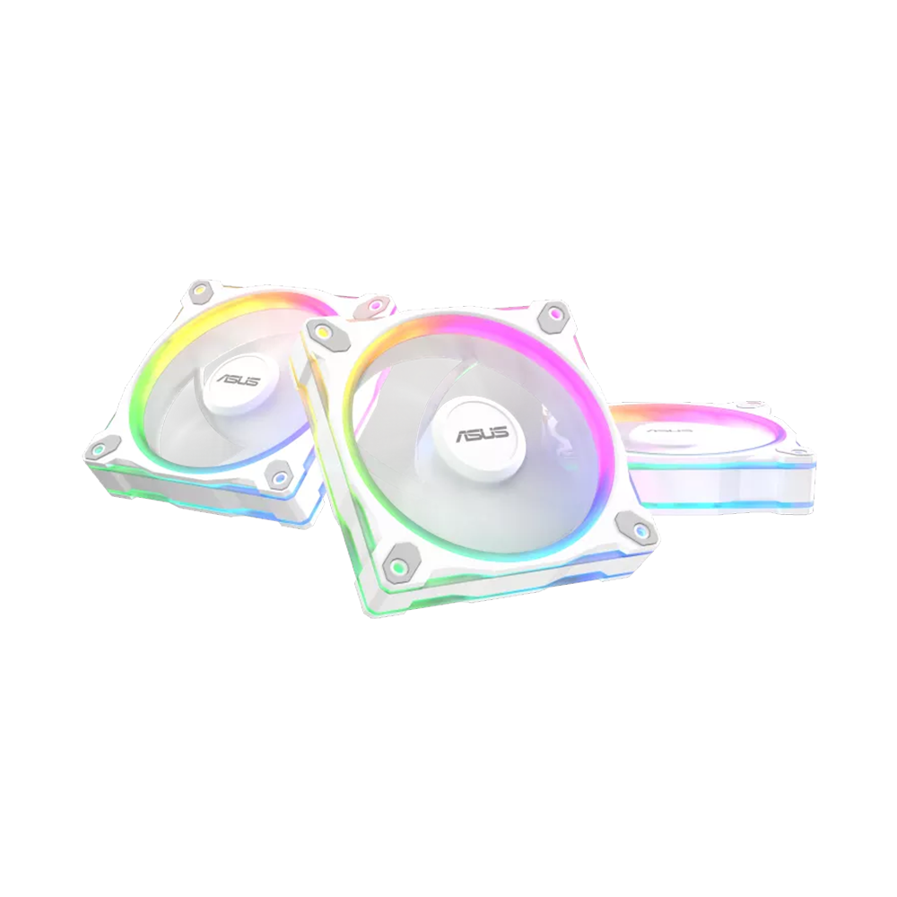 اسوس برايم MR120 ARGB ريفيرس مروحة كيس 120mm PWM حزمة ثلاثية - أبيض