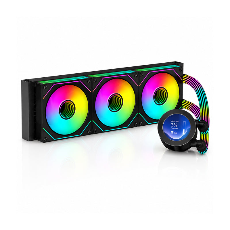 LC GameOn Kraken N360 LCD Liquid CPU Cooler, 360mm, Black