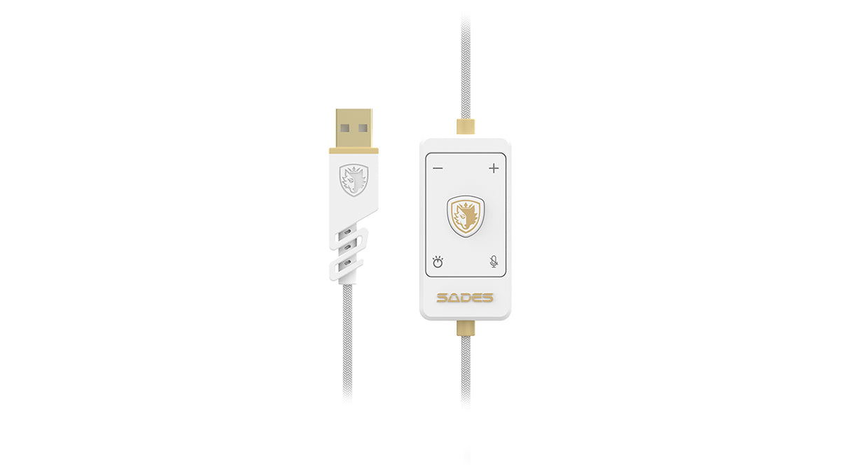 Sades Spectre SA-915W Virtual 7.1 Surround Sound USB Gaming Headset - White