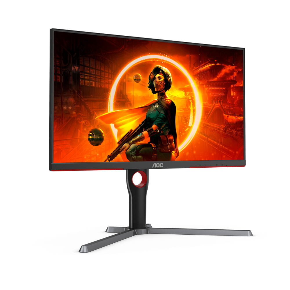 AOC شاشة ألعاب مسطحة بتقنية IPS من طراز U27G3X، مقاس 27 بوصة، بدقة UHD (3840 × 2160)، ومعدل تحديث 160 هرتز، وزمن استجابة 1 مللي ثانية، ومنفذ HDMI 2.1 - أسود