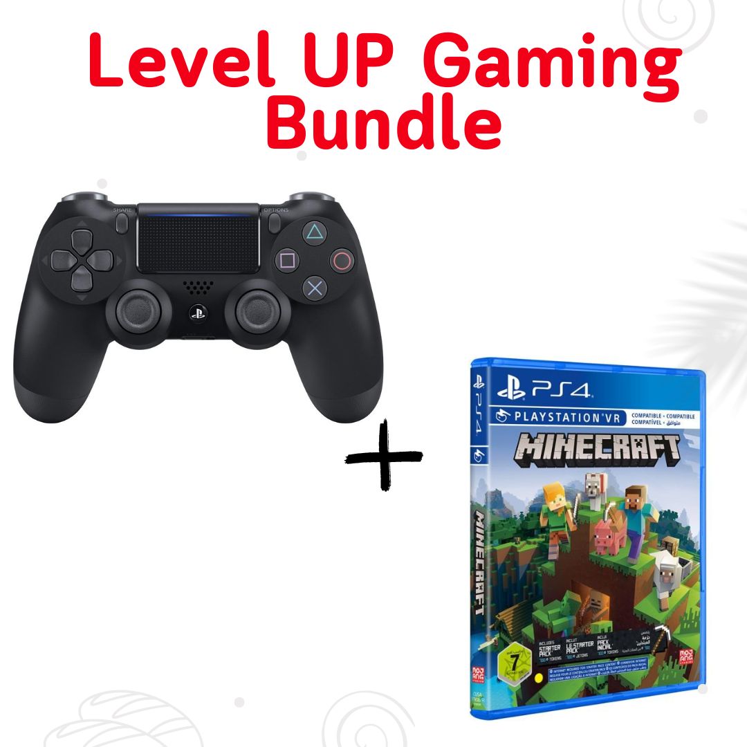 Gaming Bundle PlayStation 4 DualShock 4 Wireless Controller Black with Minecraft for PlayStation 4