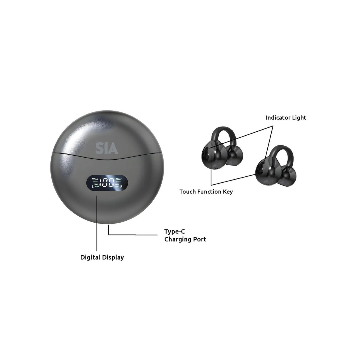 SIA Air Buds BKTWSAIR-Black