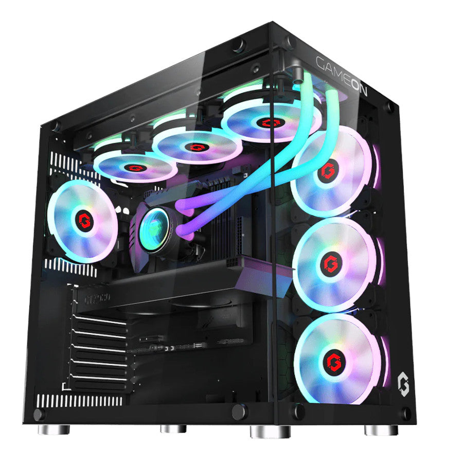 PC case GameOn Emperor midnight Series 7FAN Mid Tower Gaming - Black