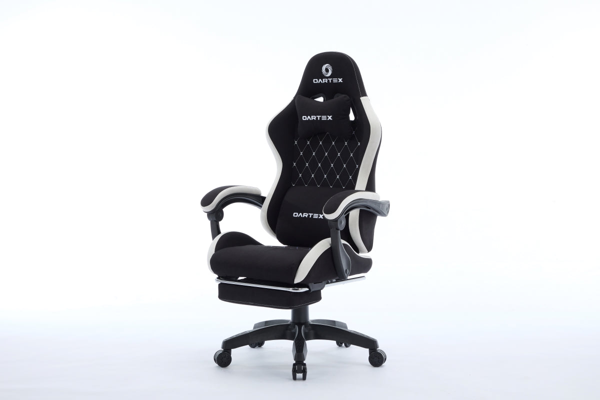 Oartex Model LD035 Gaming Chair - Black & White (Installation not included)
