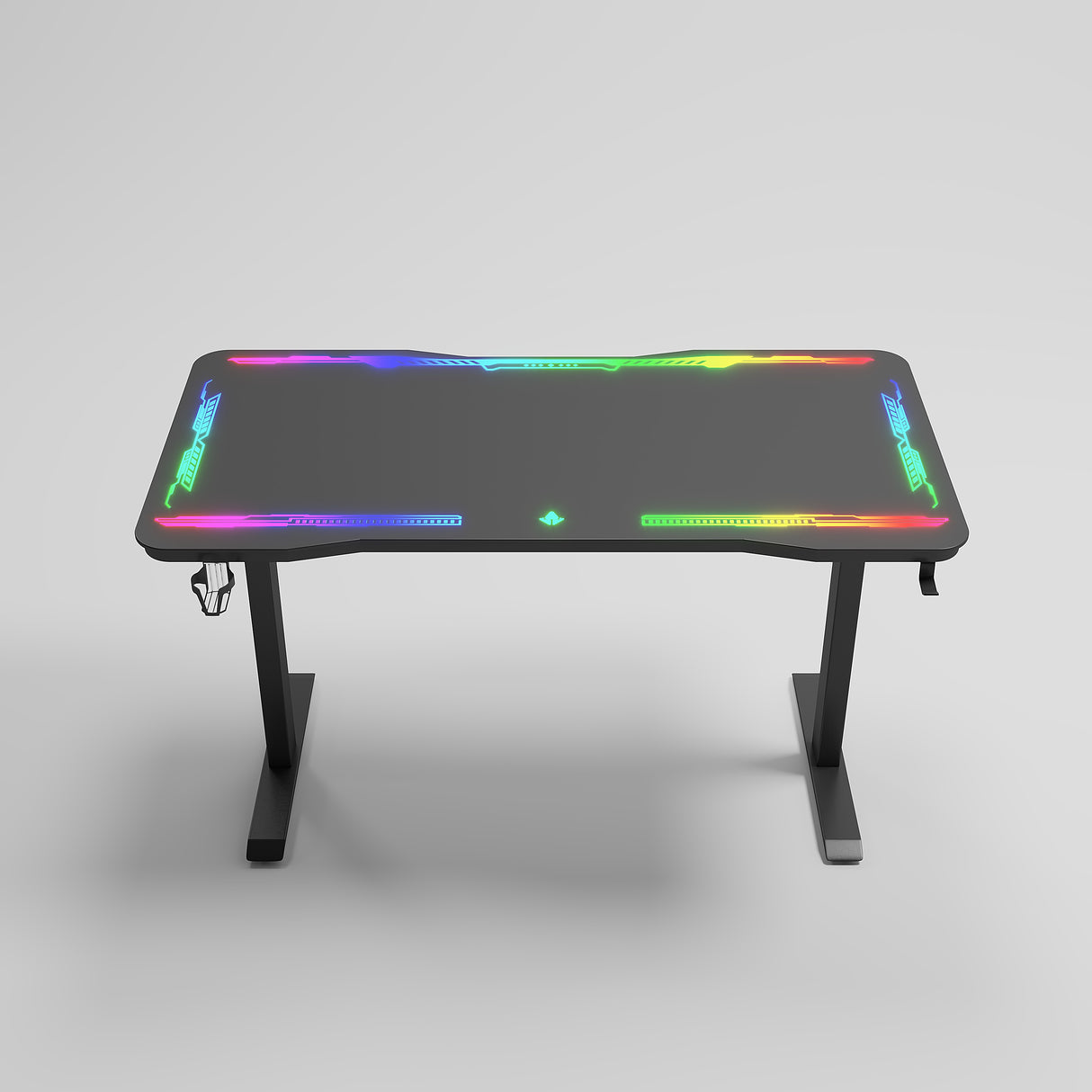 Gamax P206 Tempered Glass Surface Gaming Table 120*60*74 cm with Mousepad & Full RGB - Black (Installation Not Included)