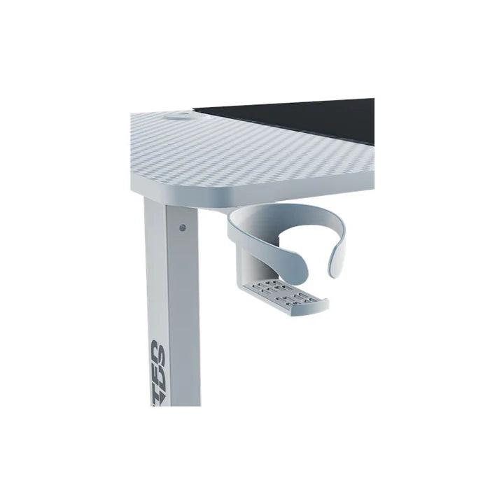 Twisted Minds Paradox Adjustable Gaming Desk, 120x60 cm,with Cup Shelf, Headphone Hook & Mousepad - White (Installation Not Included)