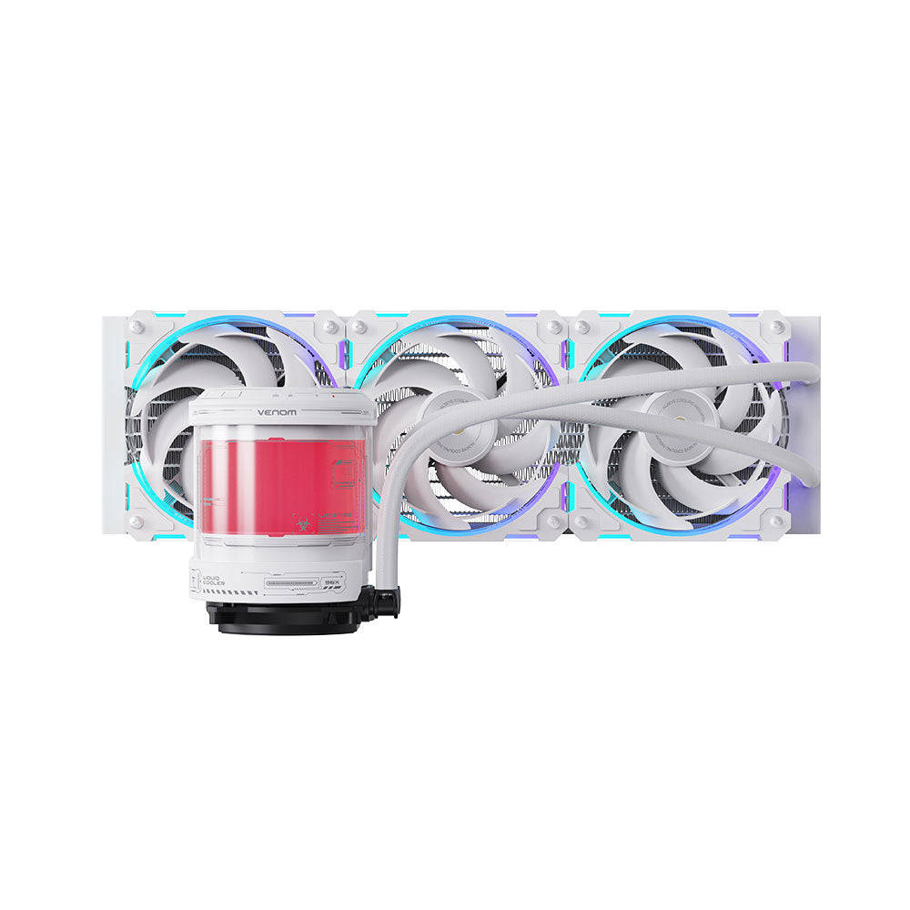 Alseye W360-V-W 360mm AIO Liquid Coolers, 350W TDP low noise ARGB pump with 2.1 inch screen - White