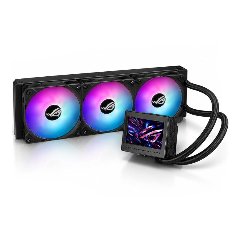 Asus ROG Ryujin III 360 ARGB Extreme Gen 2, 3.5" LCD, Magnetic Daisy-Chainable Fan, 360MM CPU Liquid Cooler - Black