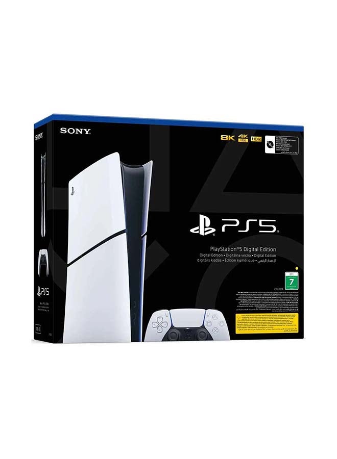PlayStation 5 Slim Digital Edition with Additional White Wireless Controller Bundle