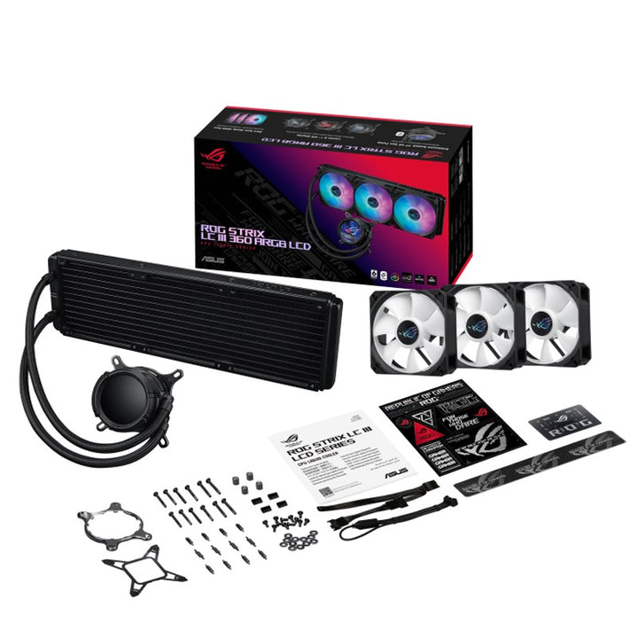 ايسوس روج ستريكس مبرد مياه كمبيوتر LC III 360 ARGB AiO LCD - اسود