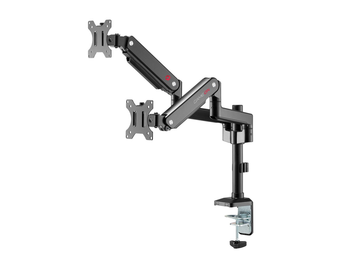 GAMEON GO-2045 Pole-Mounted Gas Spring Dual Monitor Arm