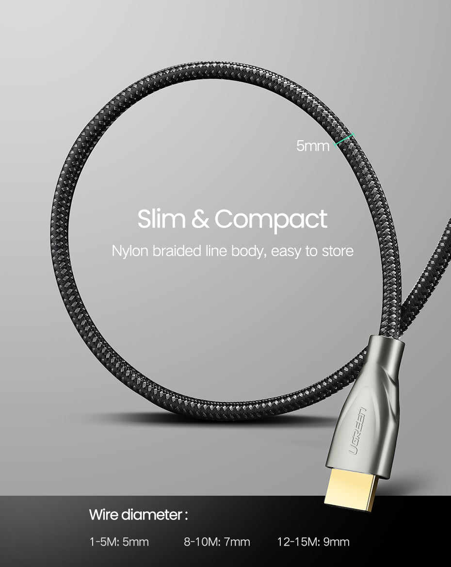 UGREEN HDMI Carbon Fiber Zinc Alloy Cable 3m (Gray) 50109-HD131