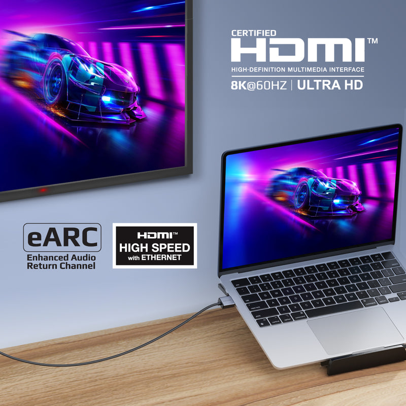 Promate Certified Ultra-High-Speed 8K@60Hz HDMI Cable, 1.5 Meters