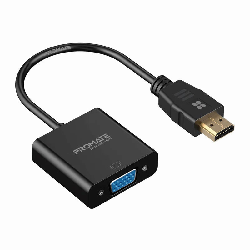 Promate HDMI (Male) to VGA (Female) Display 1080p Resolution Support Adaptor