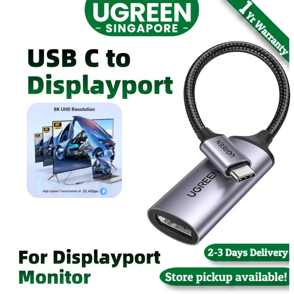 UGREEN 8K USB-C to DisplayPort Cable 10 Cm CM654 15575