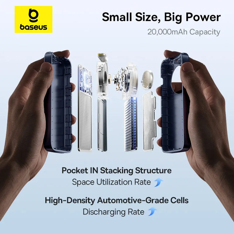 Baseus EnerCore CR11 Power Bank with Retractable Cable 20000mAh 67W - Cosmic Black