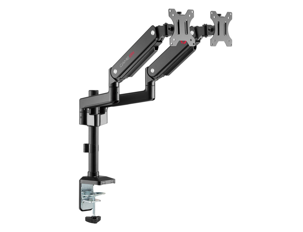 GAMEON GO-2045 Pole-Mounted Gas Spring Dual Monitor Arm