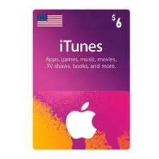 Apple iTunes Gift Card 6$ - USA (Send By SMS)
