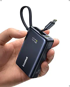 Baseus PicoGo Digital Display Power Bank with Built-in UBB-C Cable 10000mAh 45W - Cosmic Black