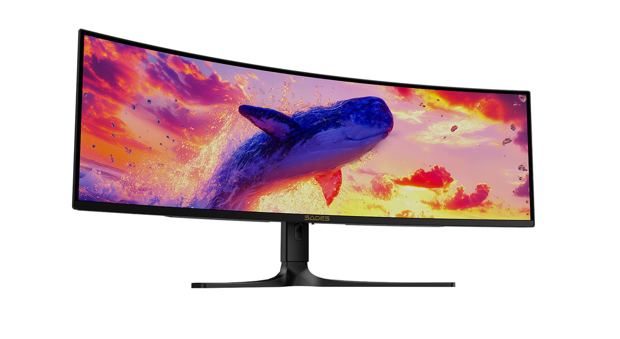 SADES SP-Whale SA-C01U49, 49" 5120×1440 Dual QHD OLED, 240Hz, 0.03ms, HDMI 2.1 Curved Gaming Monitor - Black