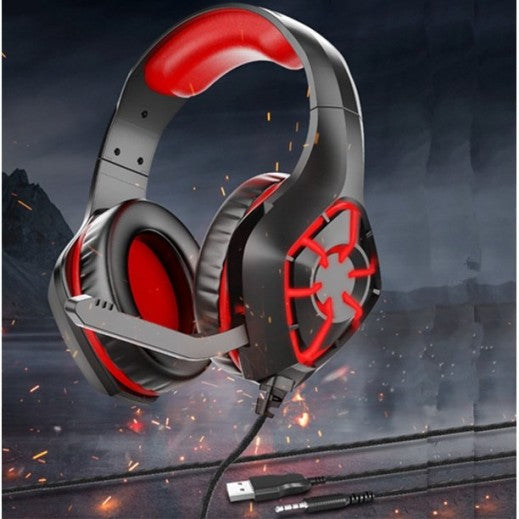 MSL GS-1000 PC Gaming Headset Over-Ear Gaming Headphones with Mic LED Light Noise Cancelling & Volume Control for PS4 PS5 Laptop Mac New Xbox One (Transfer line Included)