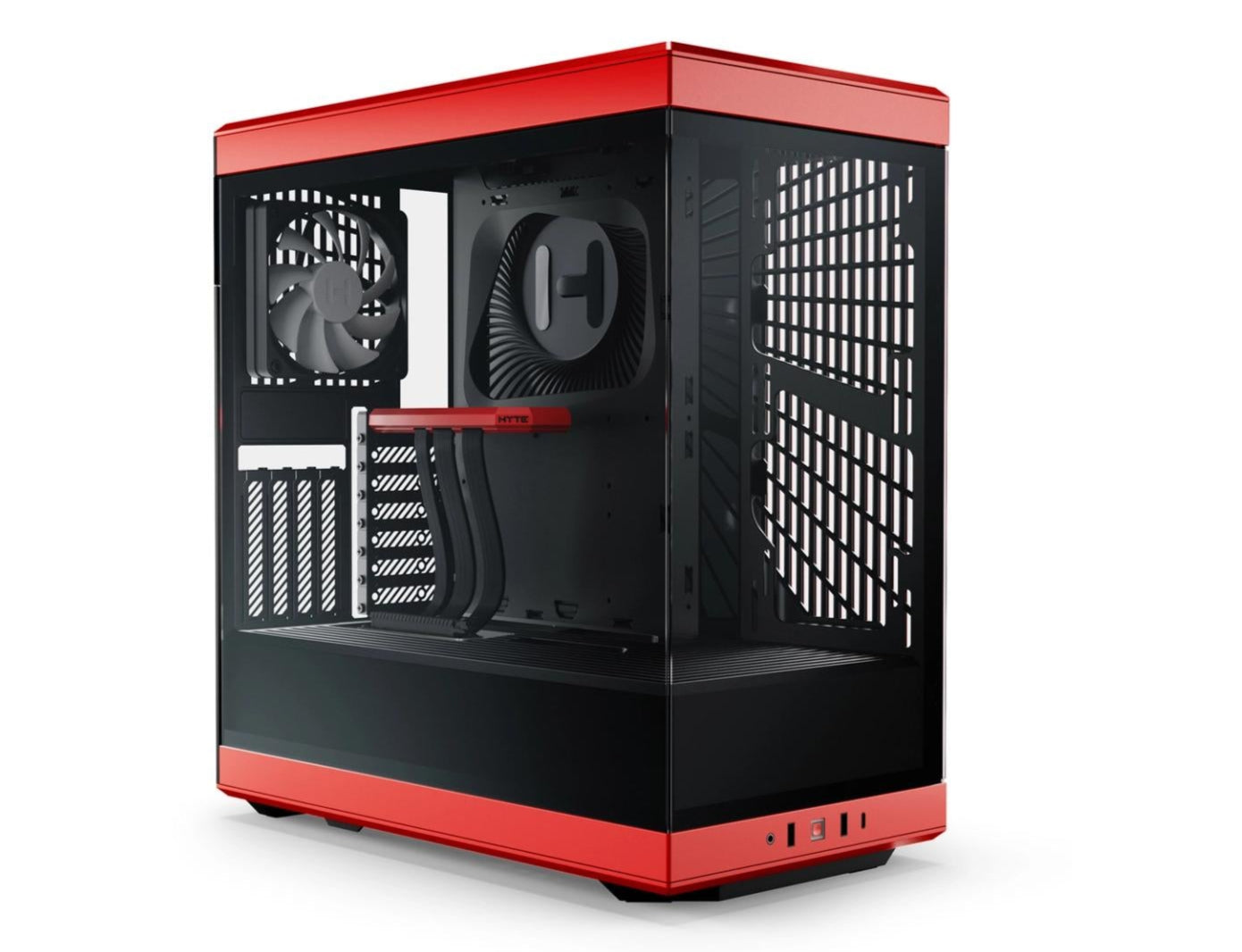 HYTE Y40 Panoramic Tempered Glass With Two 120mm fans, PCI-E 4.0 Vertical Mount included ATX Mid Tower Case - Black Cherry