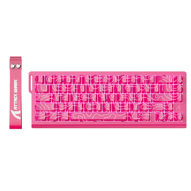 ATTACK SHARK X68 60% Wired 8KHz HE Rapid Trigger Keyboard (Magnetic Switch) - Pink Contours Pattern Shine
