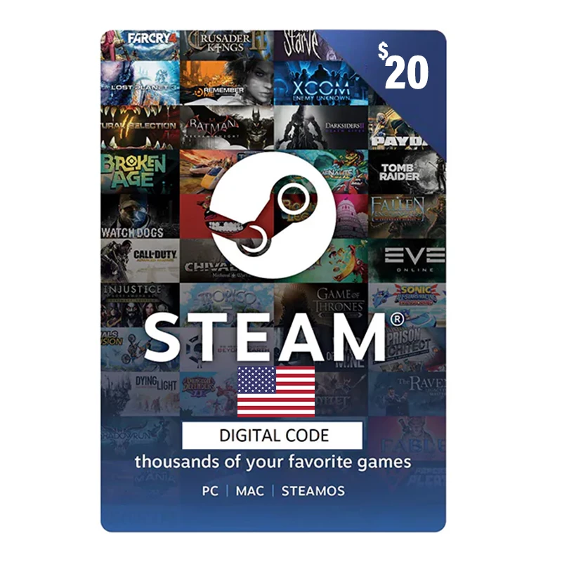 Steam Gift Card 20$ - US (SMS Delivery)