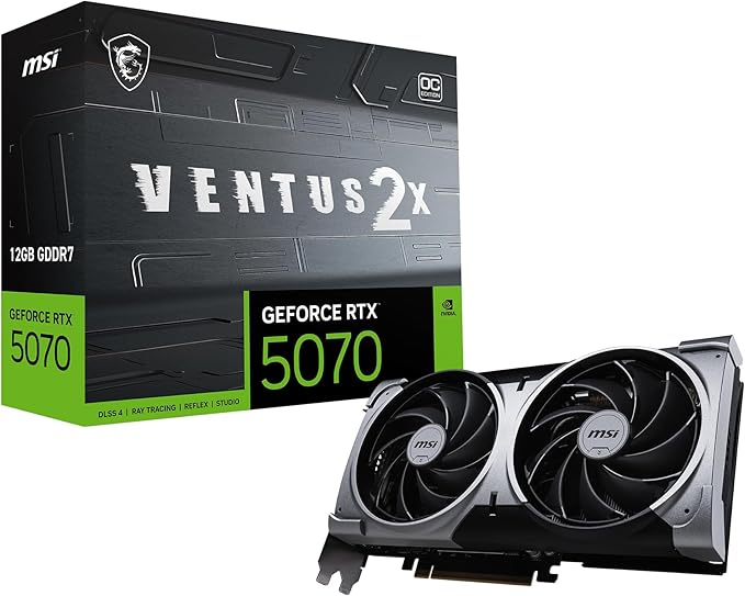 MSI Gaming RTX 5070 12G Ventus 2X OC Graphics Card - Black