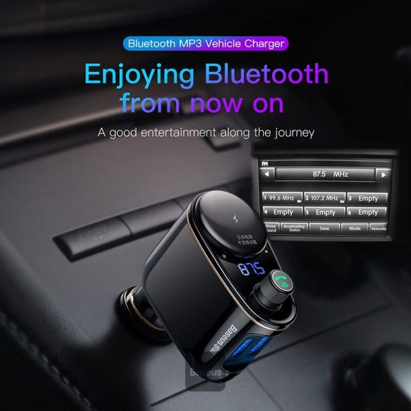 FM transmitter for car 2x USB, Bluetooth and locomotive Car charger Baseus (open box)
