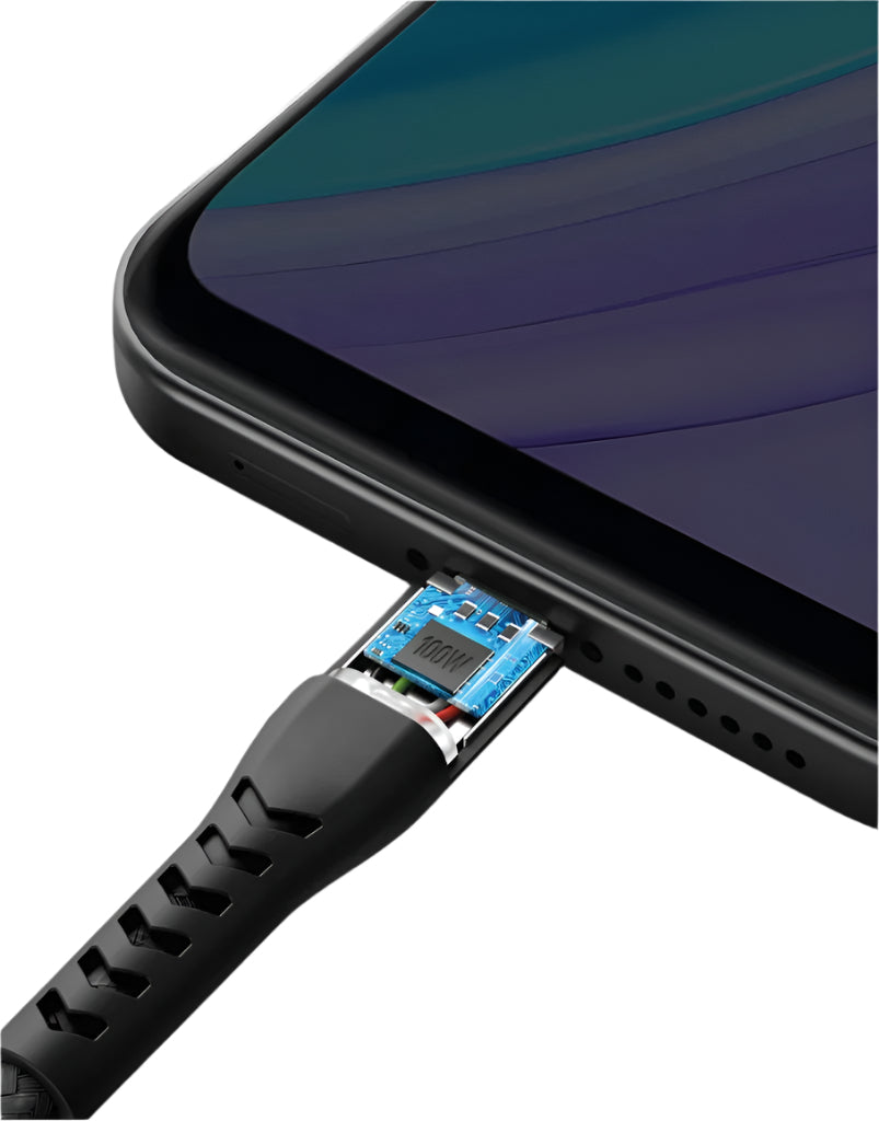 ENERGEA NYLOFLEX USB2.0 USB-A TO USB-C 5A UNIVERSAL CABLE 1.5M BLACK