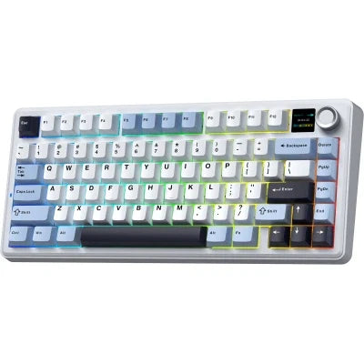 AULA F75MAX 75% Layout Ultimate White Blue Wireless Mechanical Keyboard With White Sades SL-Sealion Pro SA-F04F24W, 24" FHD 1920x1080, 144Hz, 1 ms, IPS, Flat Gaming Monitor & Logitech White Pro X Superlight 2 Gaming Mouse Special Bundle