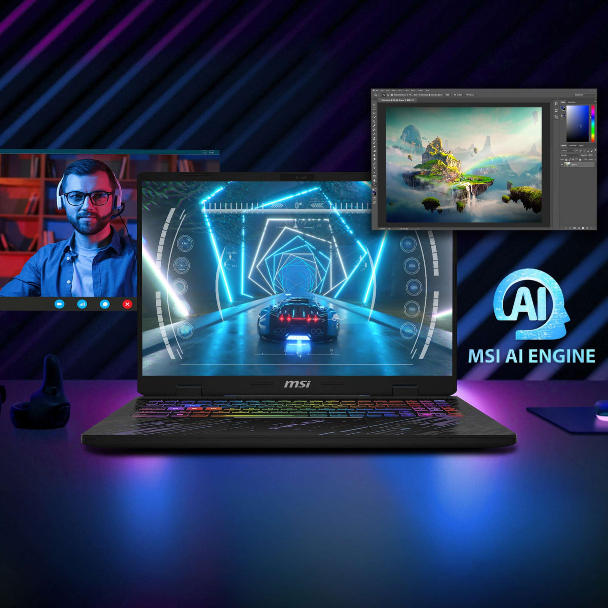 MSI Pulse 16 AI /Ultra 9 185H/64GB DDR5 RAM/1TB SSD/RTX 4070 8GB/16" QHD/Win 11 Pro Gaming Laptop C1VGKG-065US