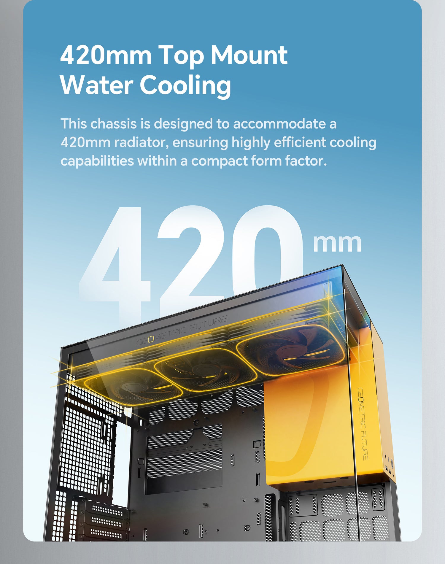 Geometric Future Model 5 Mid Tower Glass Case with 5 Fans  - Black & Yellow