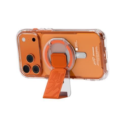Skinarma Arch Xe Magnetic 2 in 1 Grip & Stand Compatible with Magnetic Car mount - Orange