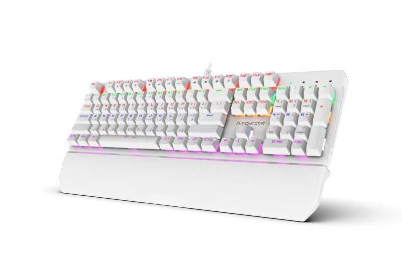 Diamond Star MH7188 Rainbow Backlit 104 Keys Mechanical Keyboard-White