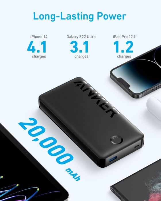 Anker 325 Power Bank (PowerCore 20K II) -Black A1286H11