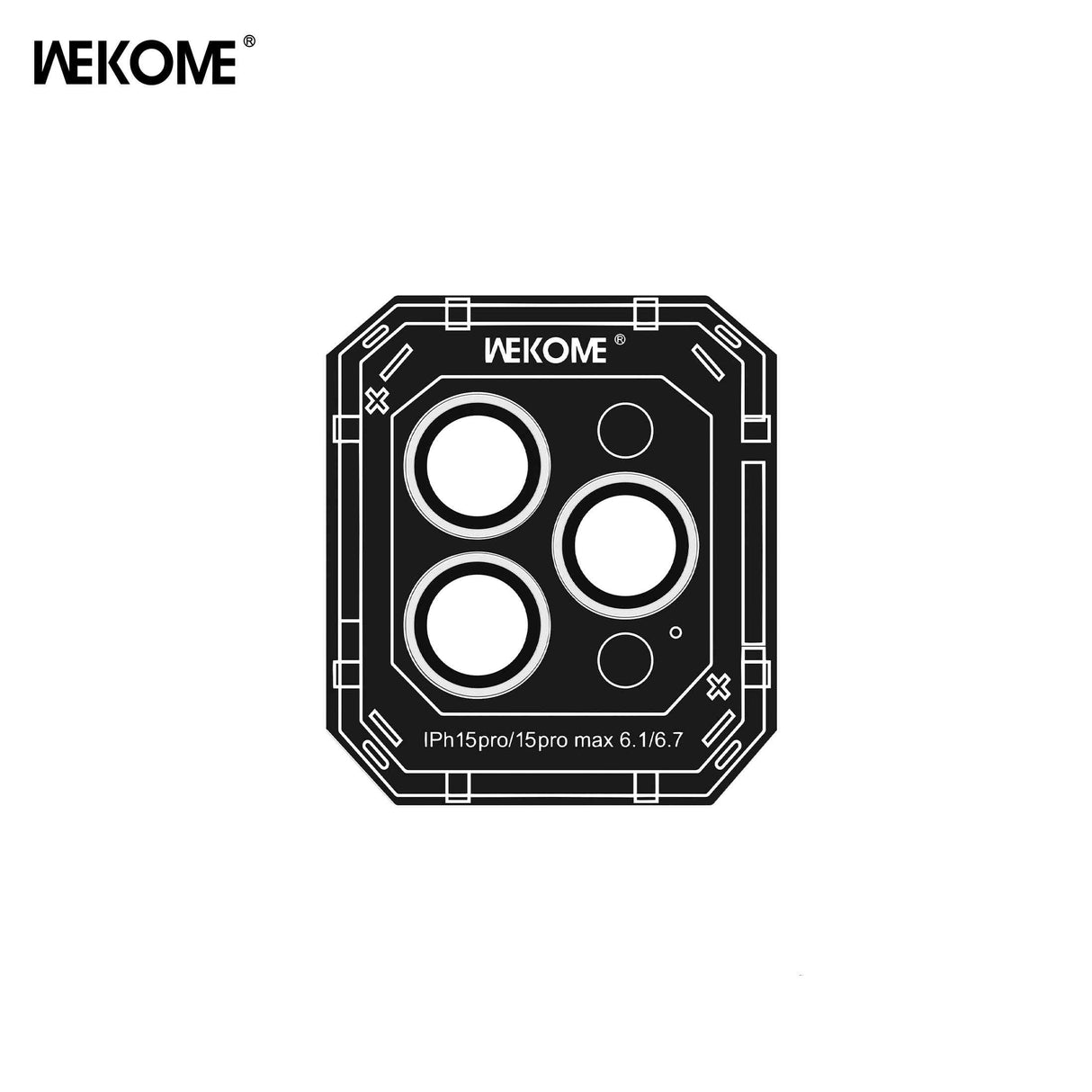 WEKOME WTPC-009 Vacha Series Corning Camera-shape Metal Lens Protector - Clear for Iphone 15 Pro / Pro Max