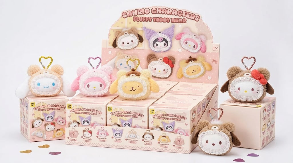 Sanrio characters Fluffy Teddy Bear Series Plush Pendant (Blind Box) selling per piece - 2303962410107