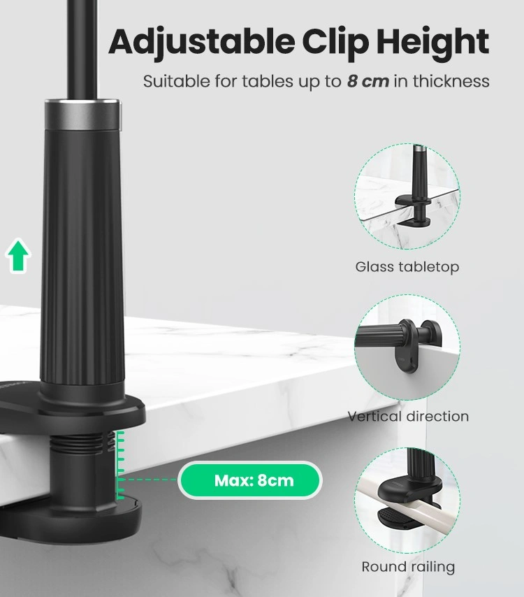 Ugreen Multifunction Phone Clip Stand 90cm - Black (LP113 - 80906)