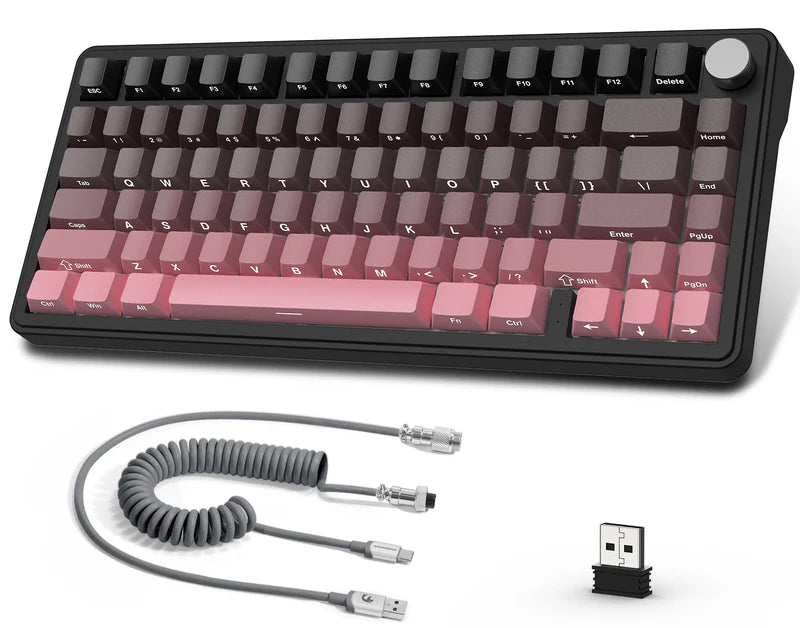 ATTACK SHARK X85 Tri-Mode 75% Gasket mounted Mechanical Keyboard - BlackBerry White Jade switch